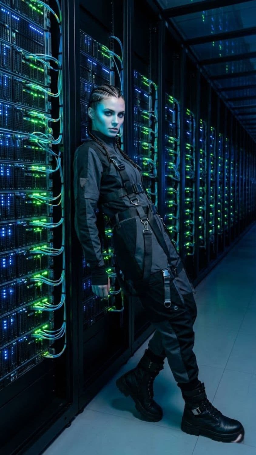Expected visual output for High-Tech Server Room Cyberpunk