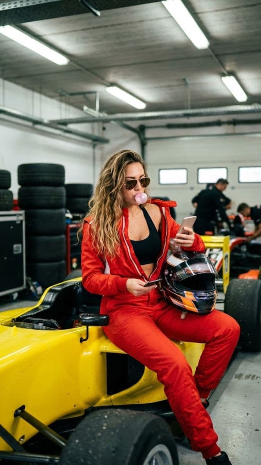 Expected visual output for Racing Garage Jumpsuit Editorial