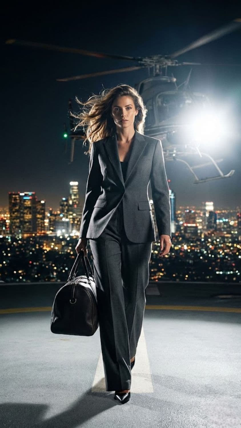 Expected visual output for Rooftop Helicopter Pad Night